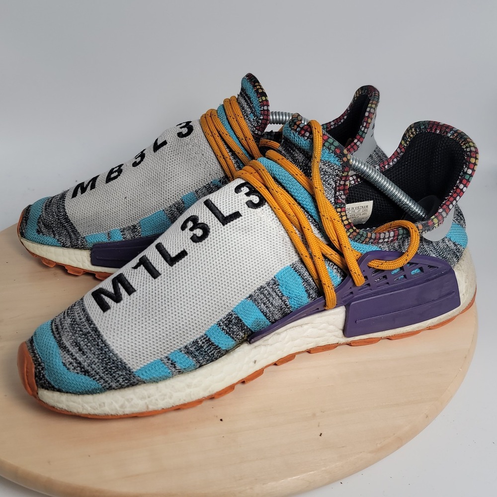 ADIDAS PHARRELL WILLIAMS HU HUMAN RACE NMD SOLAR PACK ORANGE SIZE 9.5 - Picture 6 of 10